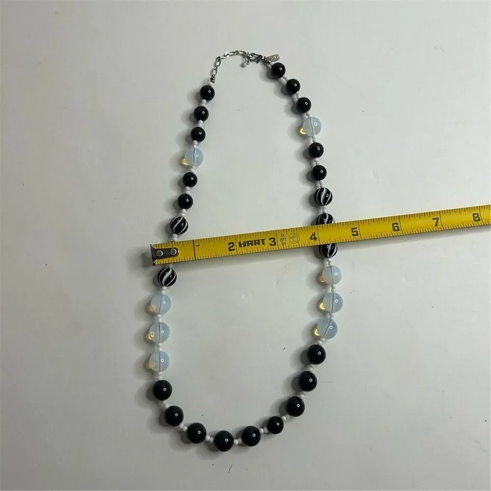 Rachel Black Beaded‎ Necklace Adjustable Chain Clasp Gift
